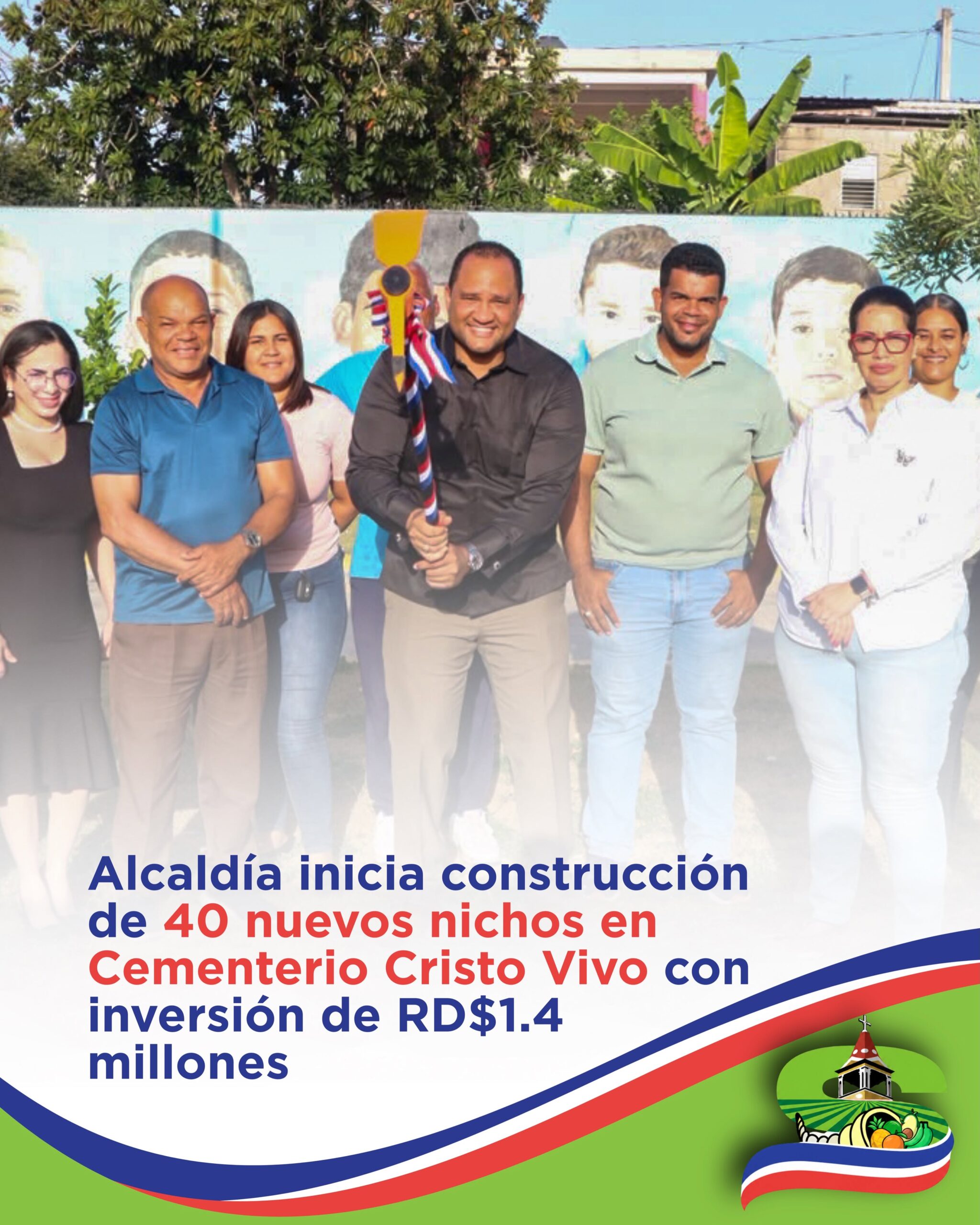 La Alcaldía Municipal de Salcedo dio el primer picazo para la construcción de 40 nuevos nichos en el Cementerio Cristo Vivo
